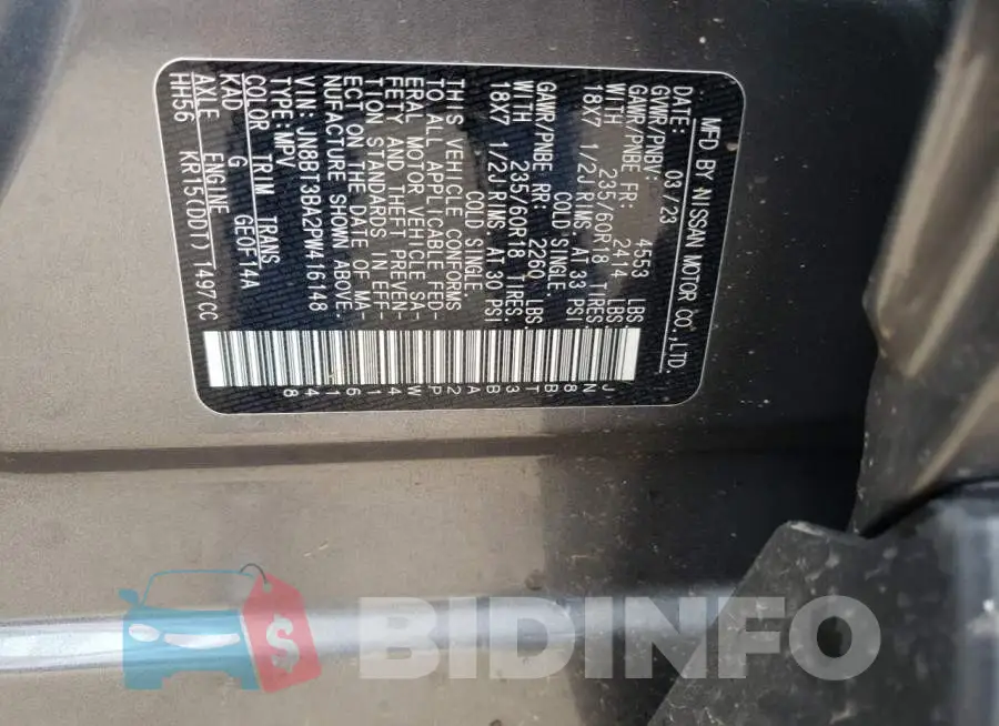 JN8BT3BA2PW416148 Photo# 13