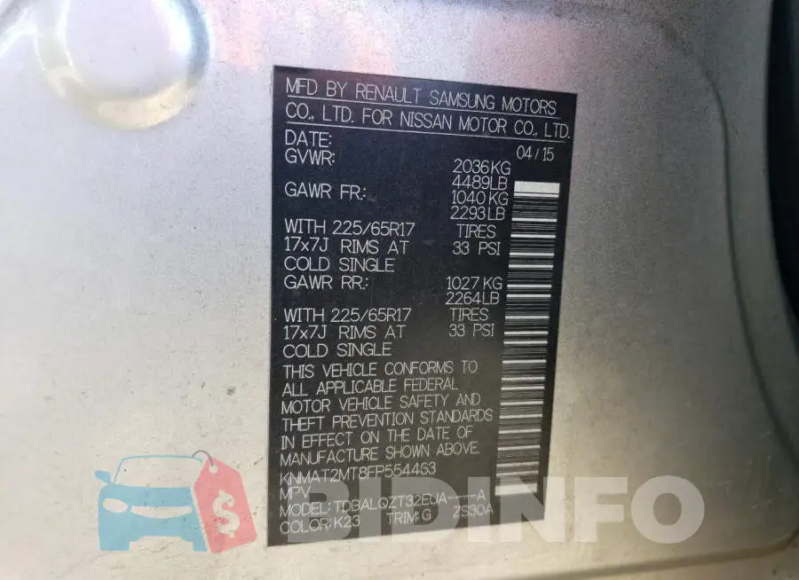 KNMAT2MT8FP554463 Photo# 13
