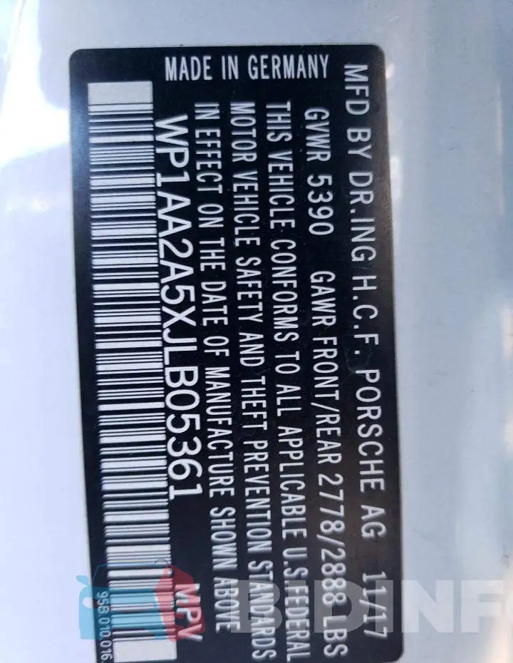 WP1AA2A5XJLB05361 Photo# 13