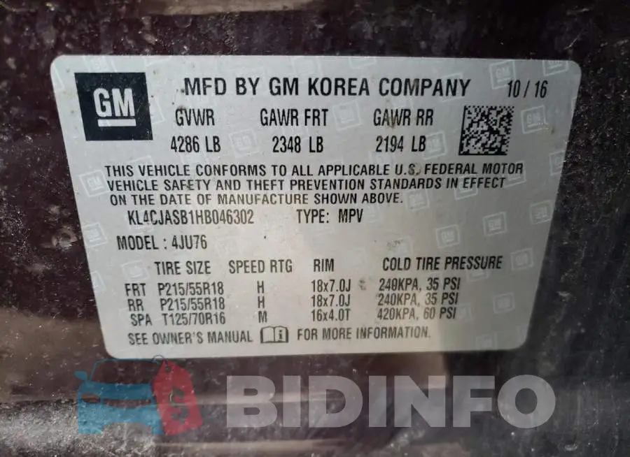 KL4CJASB1HB046302 Photo# 13