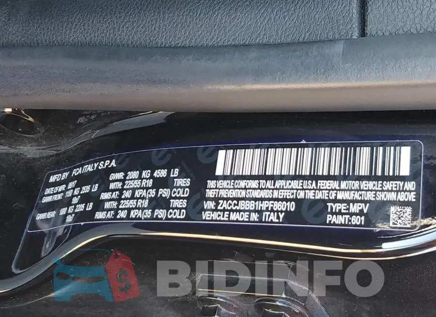 ZACCJBBB1HPF86010 Photo# 13