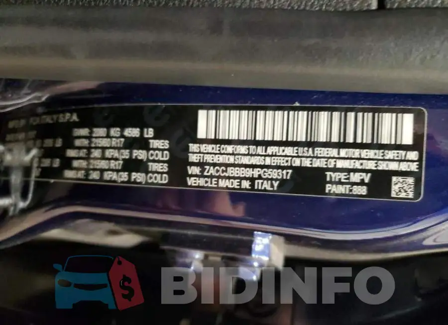 ZACCJBBB9HPG59317 Photo# 13