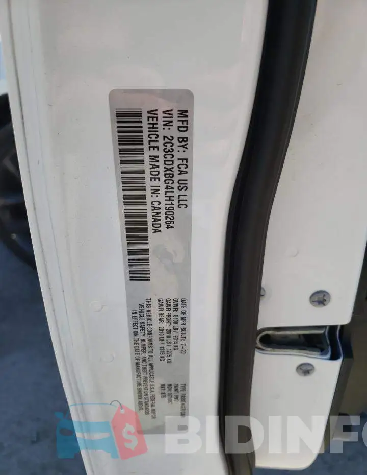 2C3CDXBG4LH190264 Photo# 12