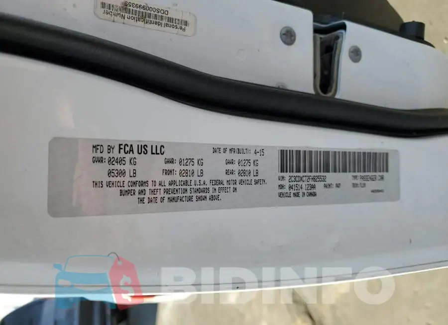 2C3CDXCT2FH825532 Photo# 12