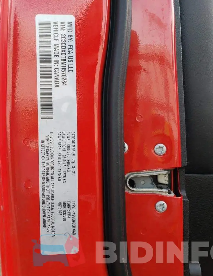 2C3CDXCT8MH570284 Photo# 13