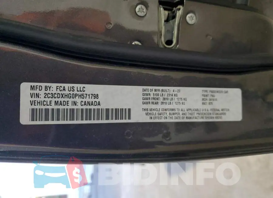 2C3CDXHG0PH571798 Photo# 12