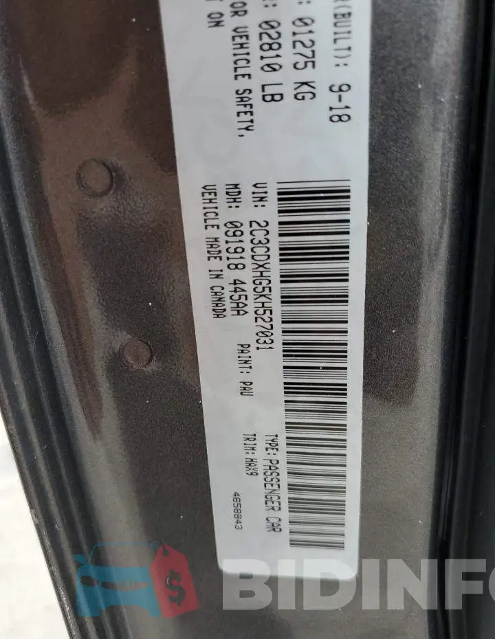 2C3CDXHG5KH527031 Photo# 13