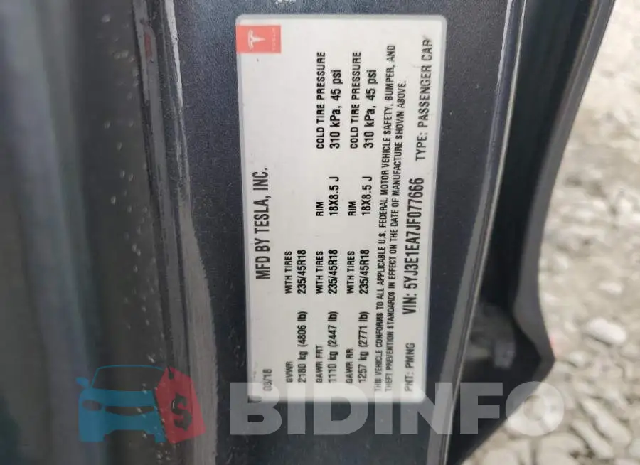 5YJ3E1EA7JF077666 Photo# 12