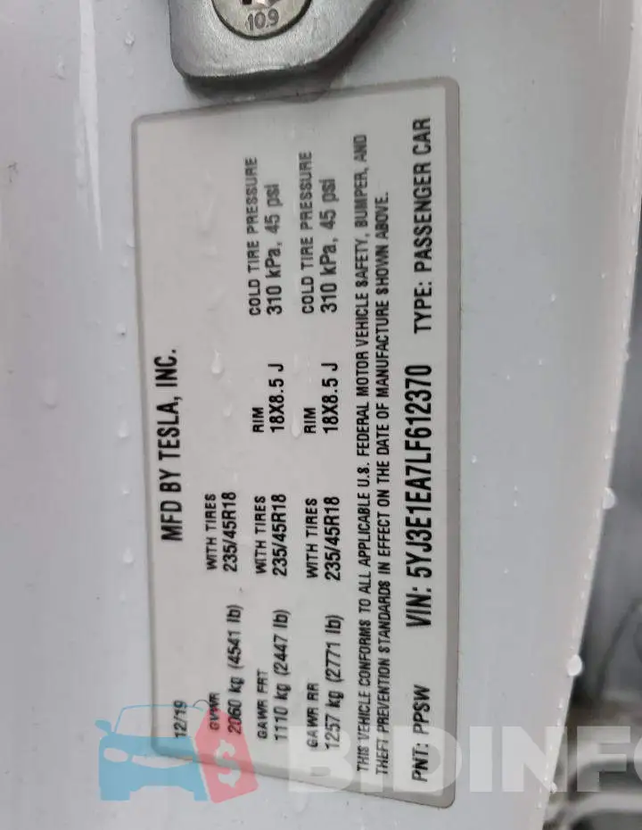 5YJ3E1EA7LF612370 Photo# 13