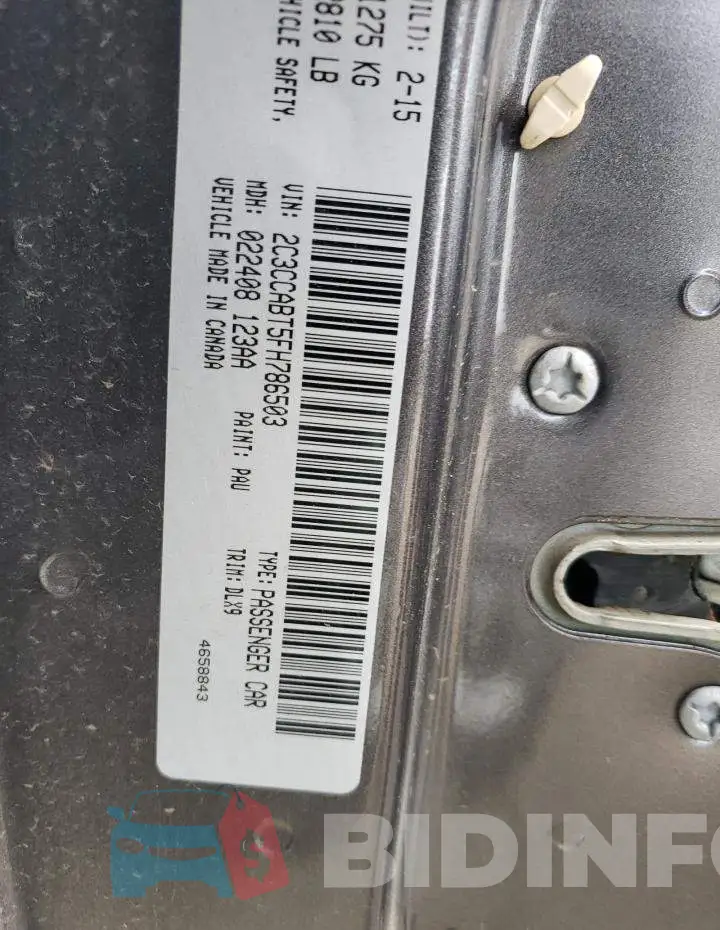 2C3CCABT5FH786503 Photo# 12