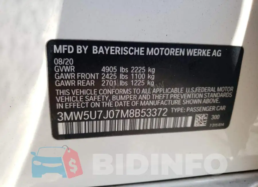 3MW5U7J07M8B53372 Photo# 12