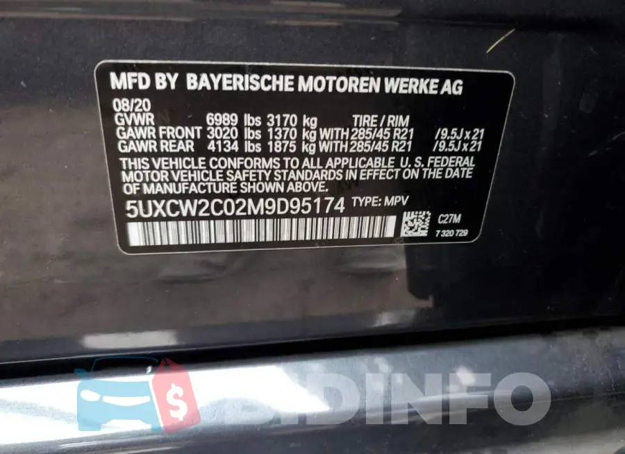 5UXCW2C02M9D95174 Photo# 12