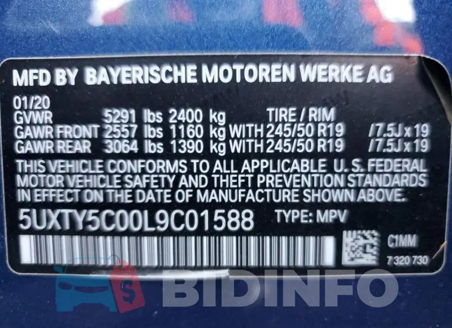 5UXTY5C00L9C01588 Photo# 13