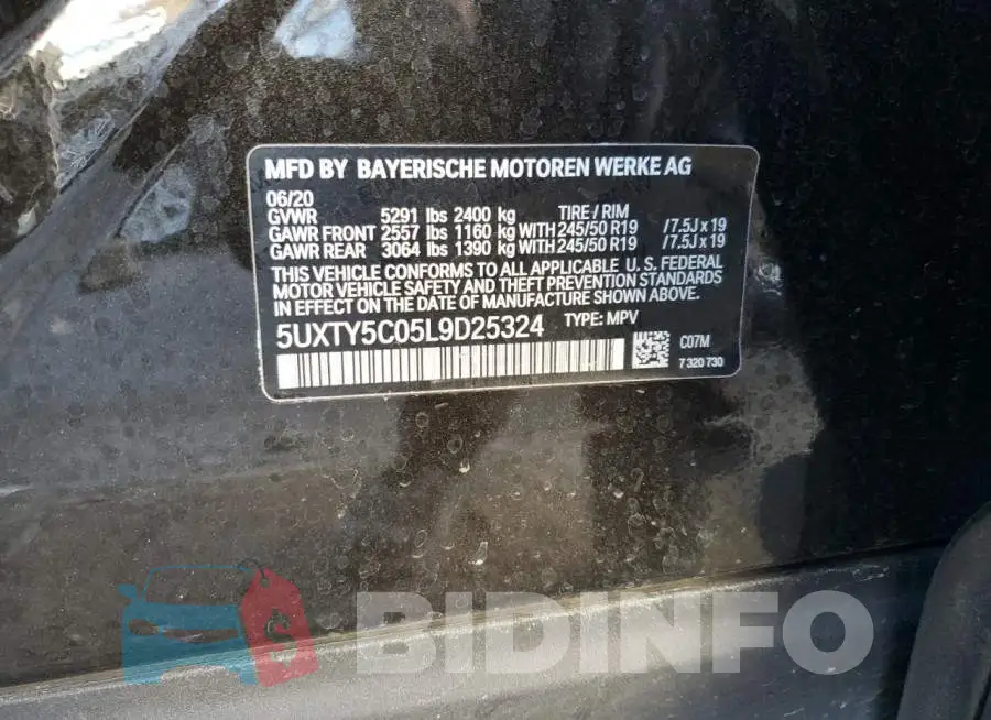 5UXTY5C05L9D25324 Photo# 12