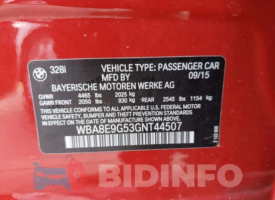 WBA8E9G53GNT44507 Photo# 12