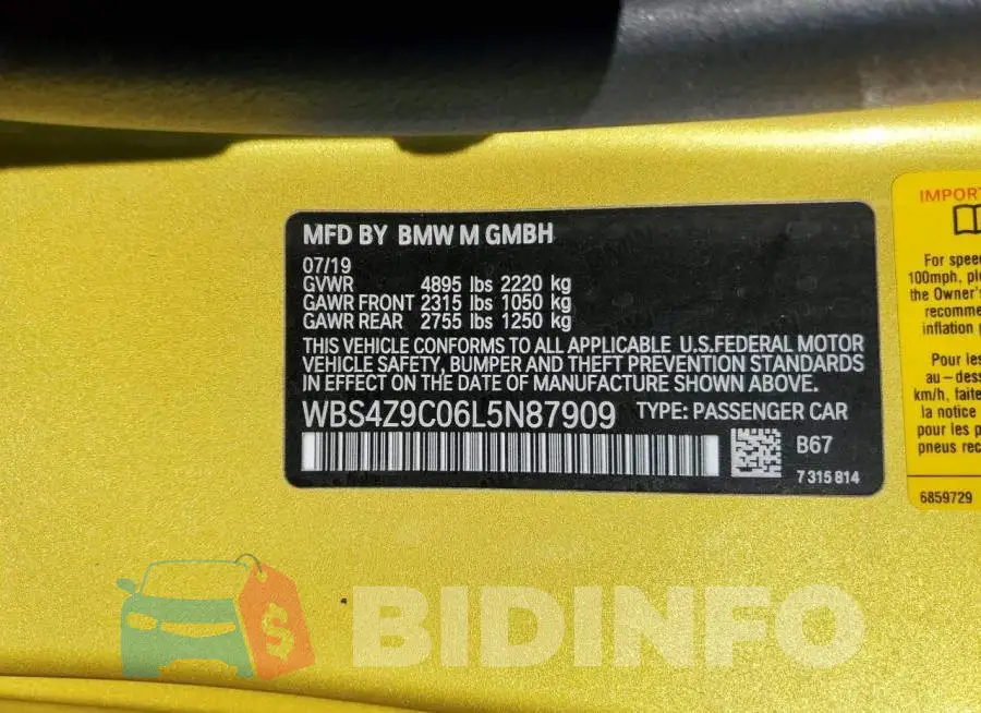 WBS4Z9C06L5N87909 Photo# 13