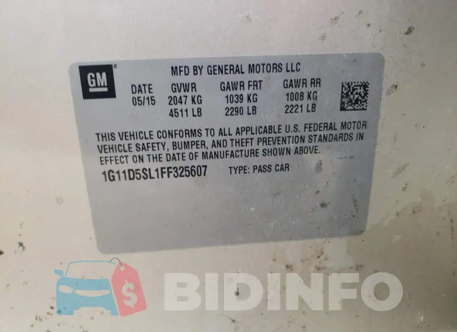 1G11D5SL1FF325607 Photo# 13