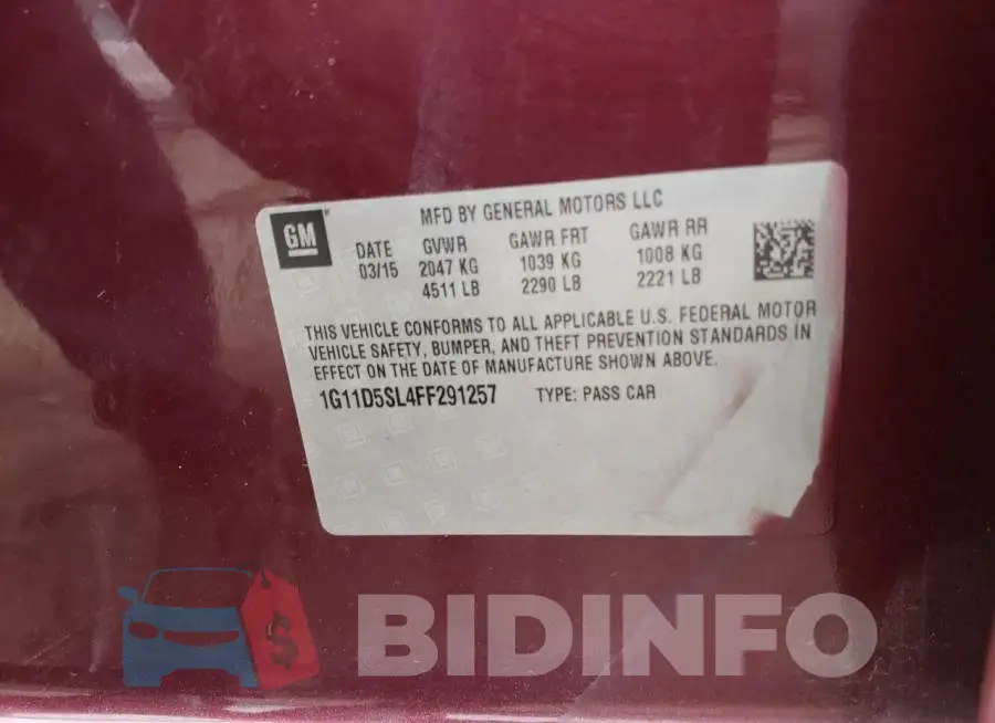 1G11D5SL4FF291257 Photo# 13