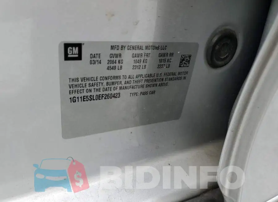1G11E5SL0EF260423 Photo# 12