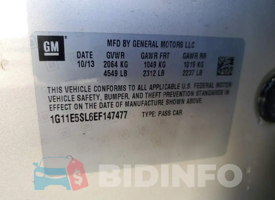 1G11E5SL6EF147477 Photo# 12