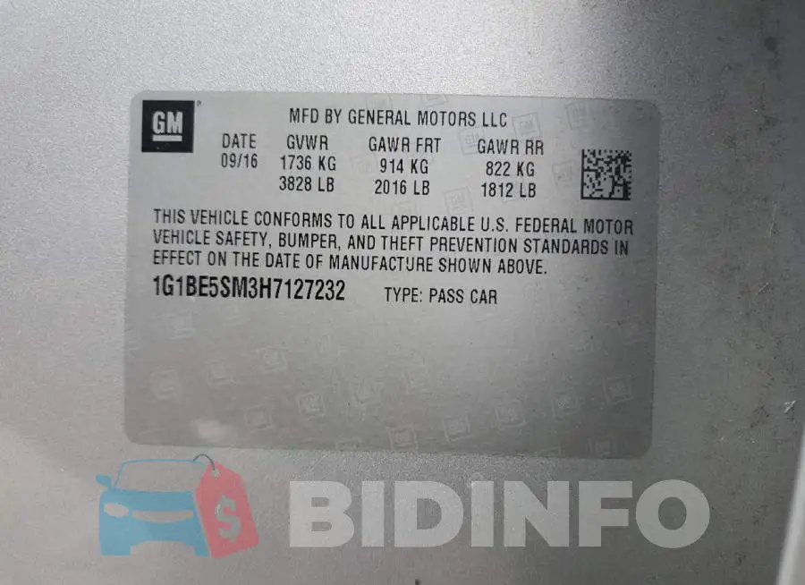1G1BE5SM3H7127232 Photo# 12