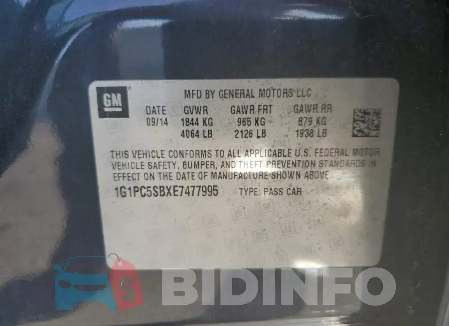 1G1PC5SBXE7477995 Photo# 12