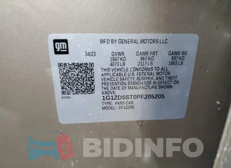 1G1ZD5ST0PF205205 Photo# 13