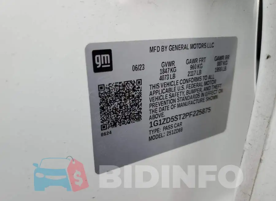 1G1ZD5ST2PF225875 Photo# 12