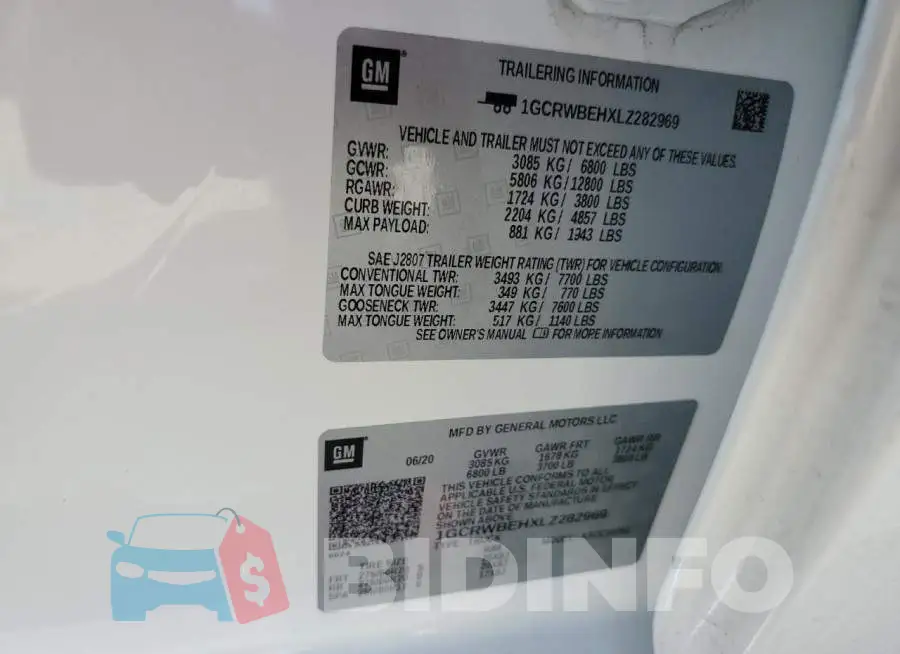 1GCRWBEHXLZ282969 Photo# 12