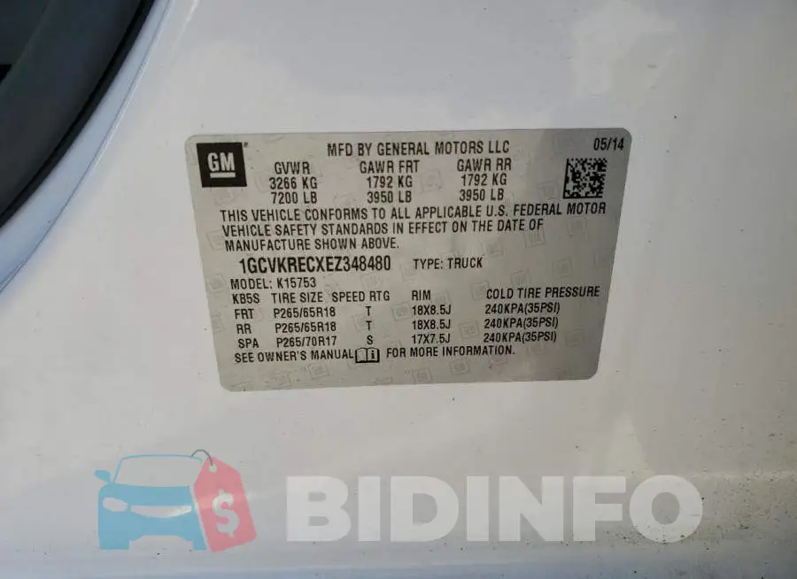 1GCVKRECXEZ348480 Photo# 12