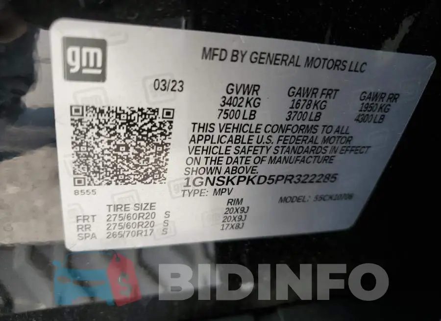 1GNSKPKD5PR322285 Photo# 13