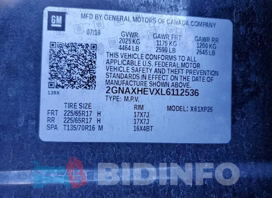 2GNAXHEVXL6112536 Photo# 12