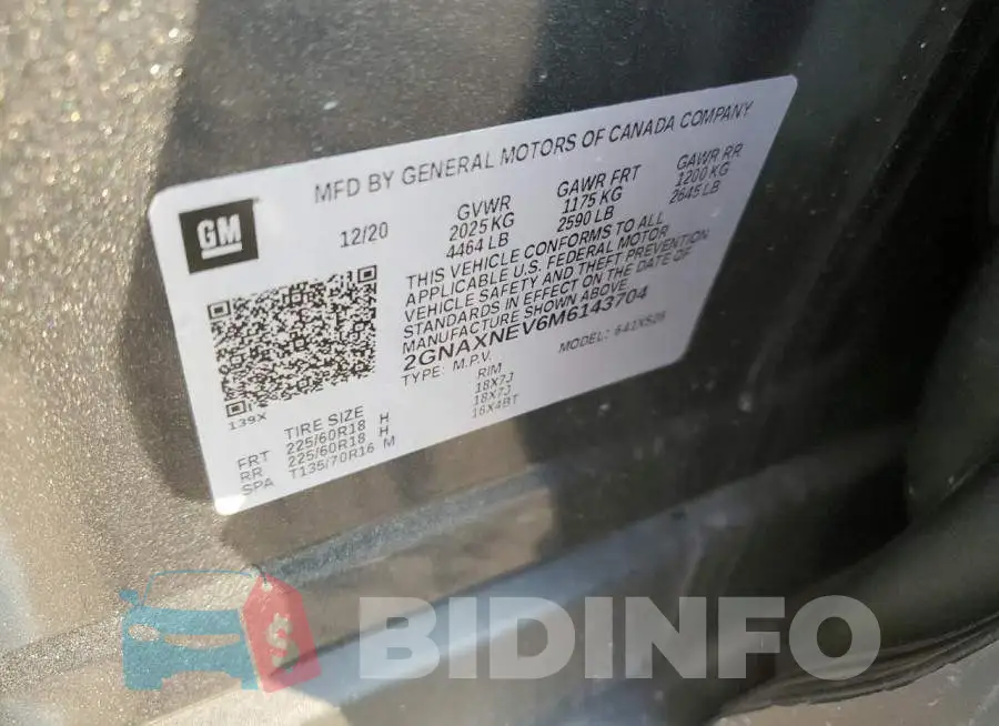 2GNAXNEV6M6143704 Photo# 12