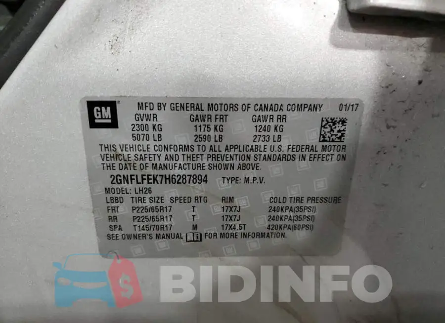 2GNFLFEK7H6287894 Photo# 14