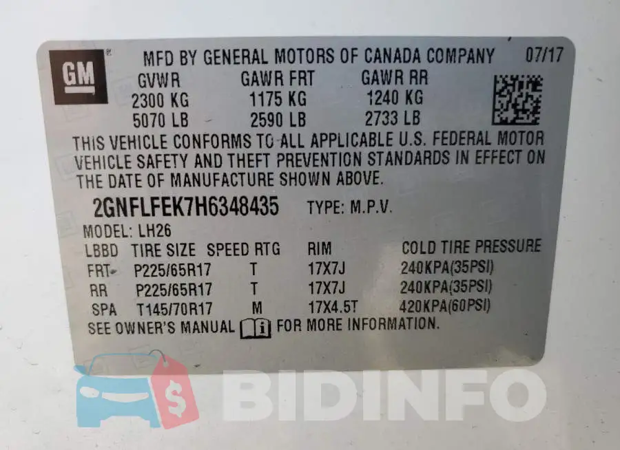 2GNFLFEK7H6348435 Photo# 13