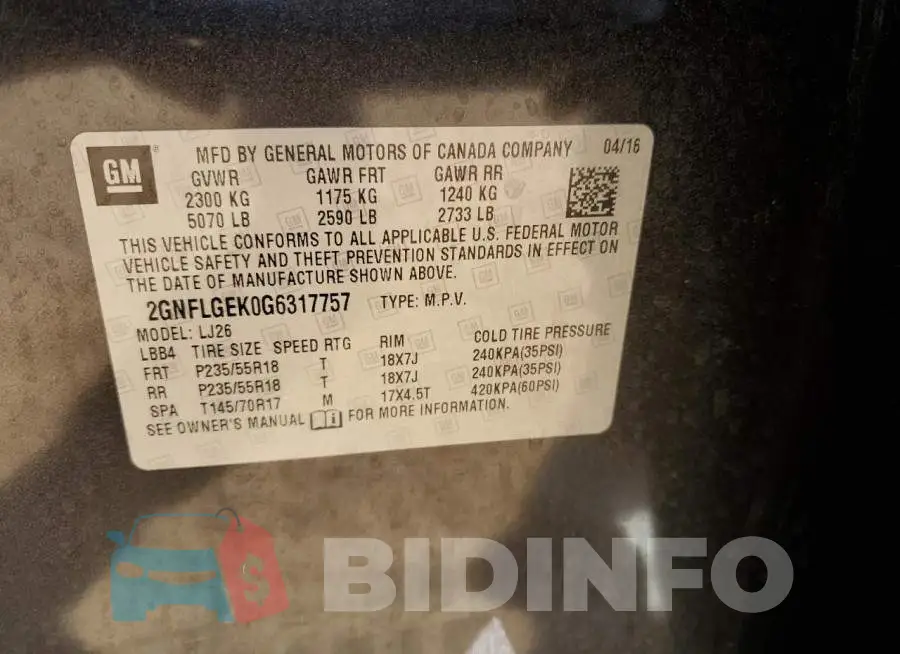 2GNFLGEK0G6317757 Photo# 13