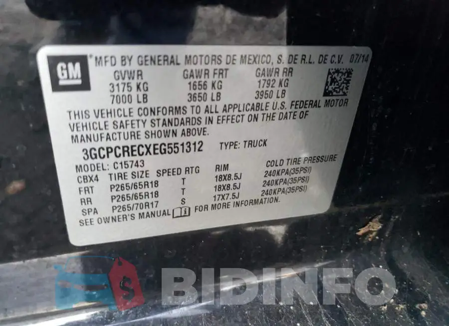 3GCPCRECXEG551312 Photo# 12
