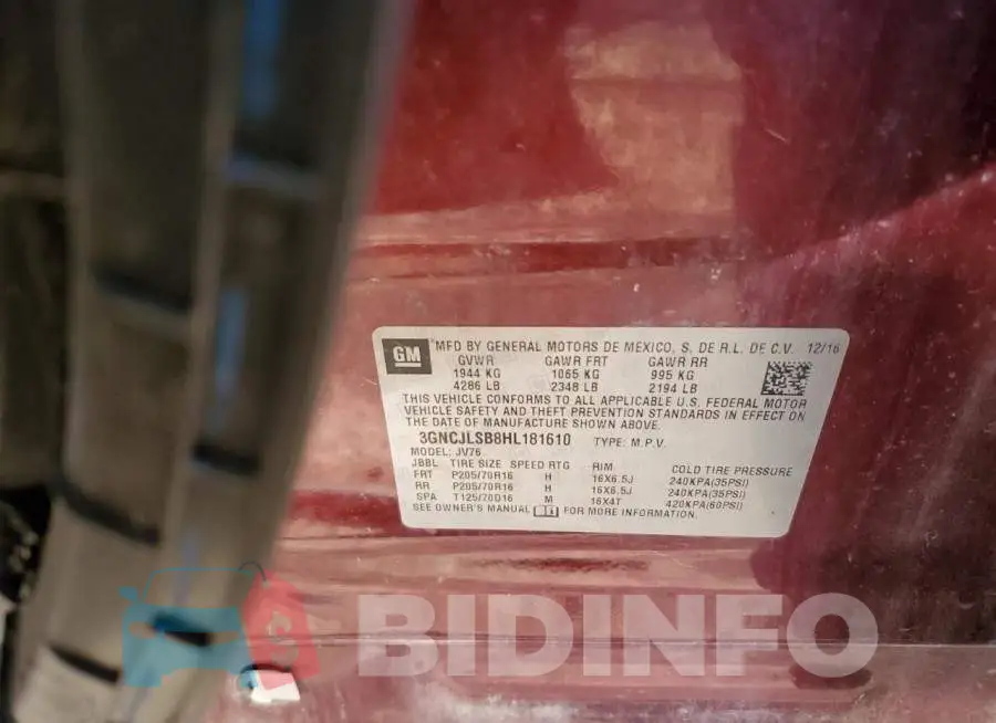 3GNCJLSB8HL181610 Photo# 12