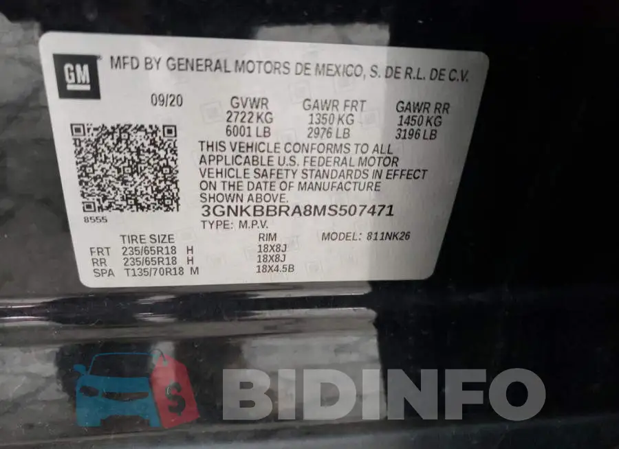 3GNKBBRA8MS507471 Photo# 13