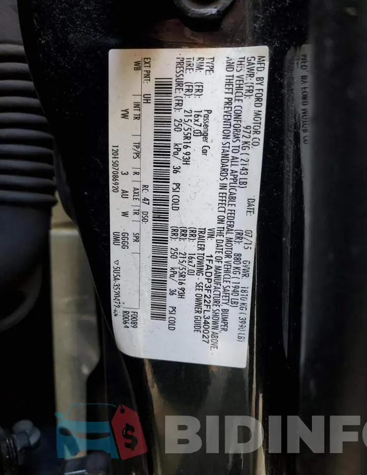1FADP3F22FL340027 Photo# 13
