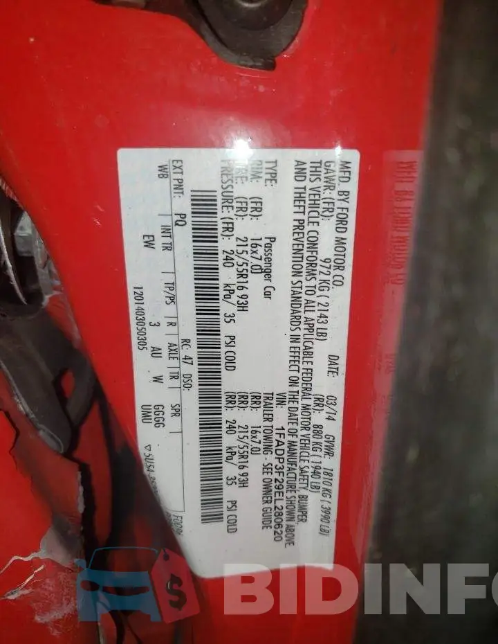 1FADP3F29EL280620 Photo# 12