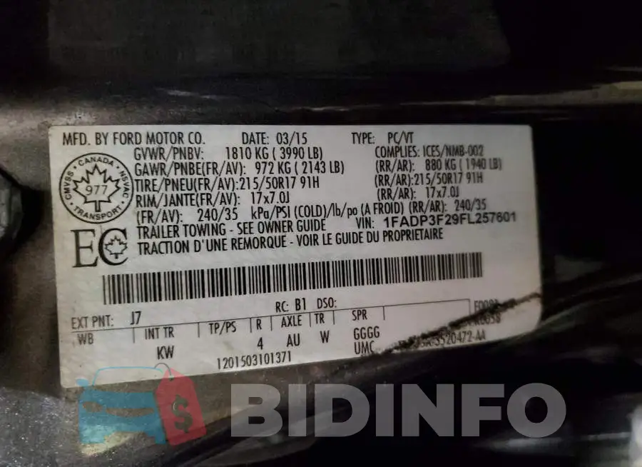 1FADP3F29FL257601 Photo# 12