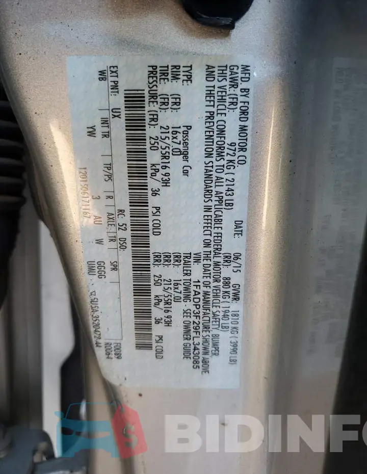 1FADP3F29FL343085 Photo# 12