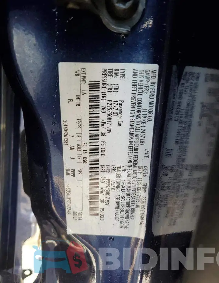 1FADP5CU3GL111665 Photo# 13