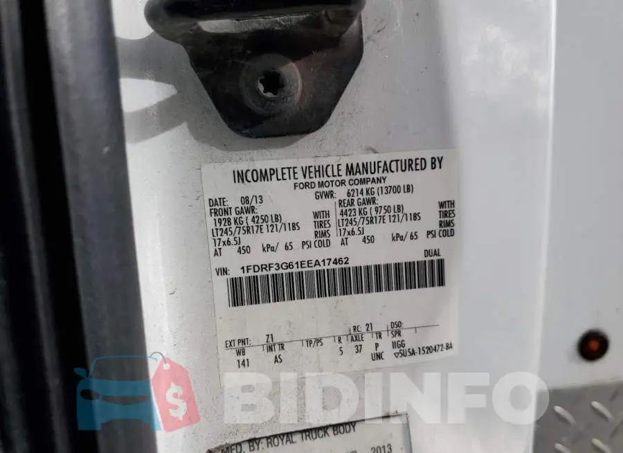 1FDRF3G61EEA17462 Photo# 12