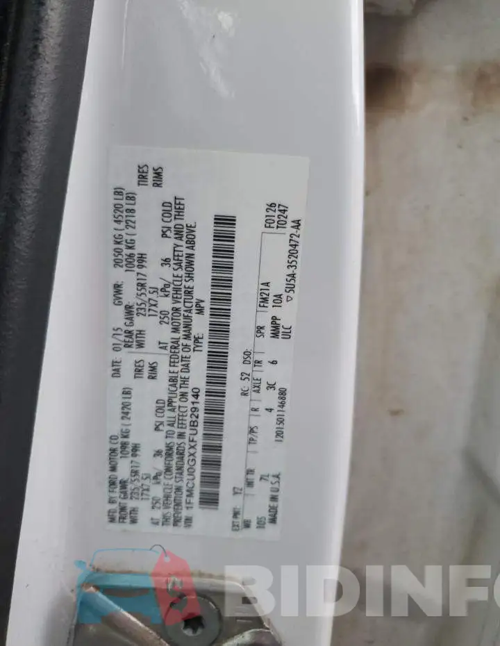 1FMCU0GXXFUB29140 Photo# 13