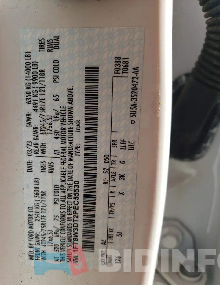 1FT8W3DT2PEC55530 Photo# 13