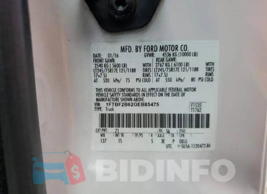 1FTBF2B62GEB85475 Photo# 12
