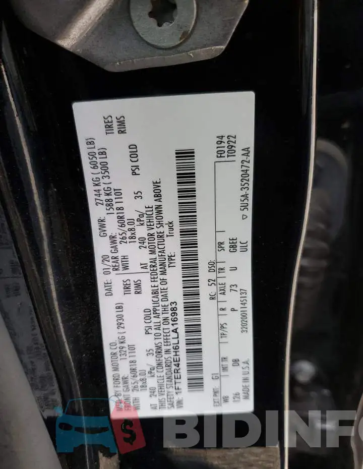 1FTER4EH6LLA16983 Photo# 12