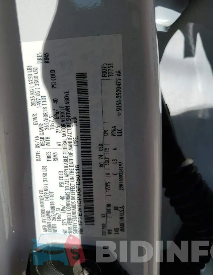 1FTEW1CP3GFD50118 Photo# 12